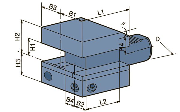 Різцетримач VDI комбінований, тип D2, лівий (DIN 69880)